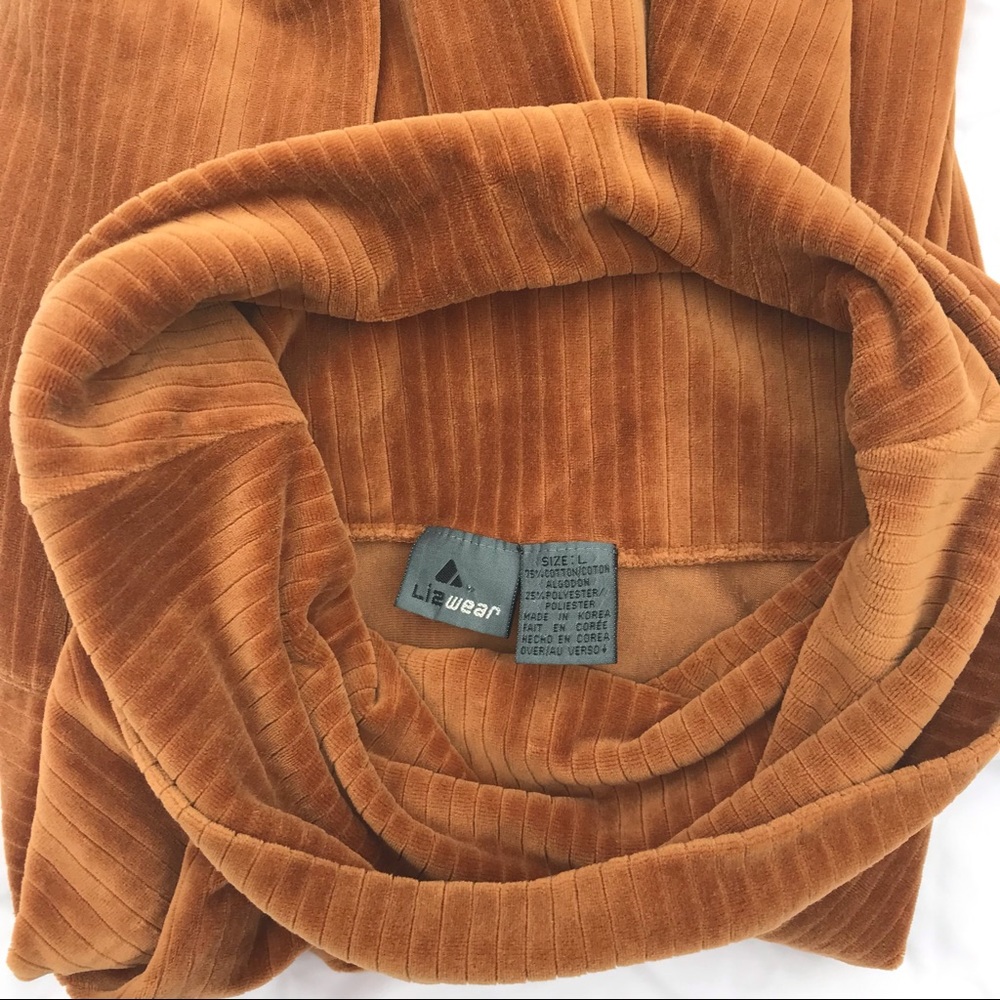 Vintage Liz Claiborne turtle neck pullover shirt golden brown color size L - Picture 5 of 6